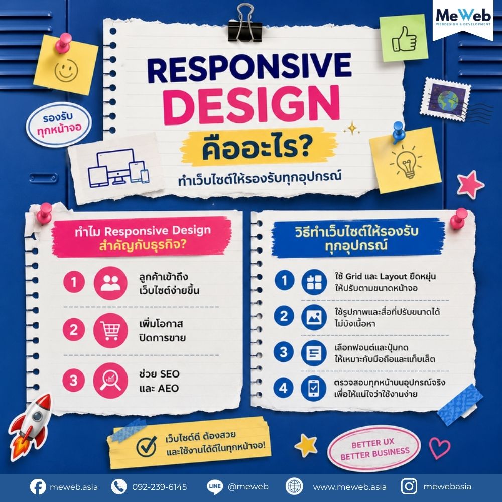 Responsive Design คืออะไร ทำเว็บไซต์ให้รองรับทุกอุปกรณ์